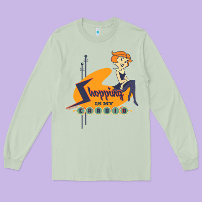 The Jetsons Jane Jetson Shopping Is My Cardio Premium T Shirt Long Sleeve Tee Designed By Artchic