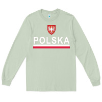 Matcha Sporty Polska Flag And Emblem Polish Coat Of Arms Pullover Hoodie Long Sleeve Tee - ArtChic