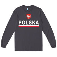 Smoke Sporty Polska Flag And Emblem Polish Coat Of Arms Pullover Hoodie Long Sleeve Tee - ArtChic