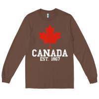 Chestnut vintage canada est.1867 maple leaf canadian flag r Long Sleeve Tee - ArtChic