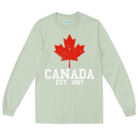 Matcha vintage canada est.1867 maple leaf canadian flag r Long Sleeve Tee - ArtChic