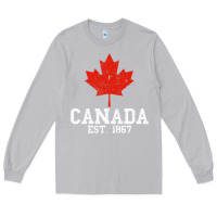Moon Dust vintage canada est.1867 maple leaf canadian flag r Long Sleeve Tee - ArtChic