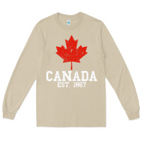 Mushroom vintage canada est.1867 maple leaf canadian flag r Long Sleeve Tee - ArtChic