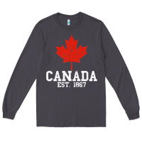Smoke vintage canada est.1867 maple leaf canadian flag r Long Sleeve Tee - ArtChic