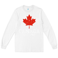 White vintage canada est.1867 maple leaf canadian flag r Long Sleeve Tee - ArtChic