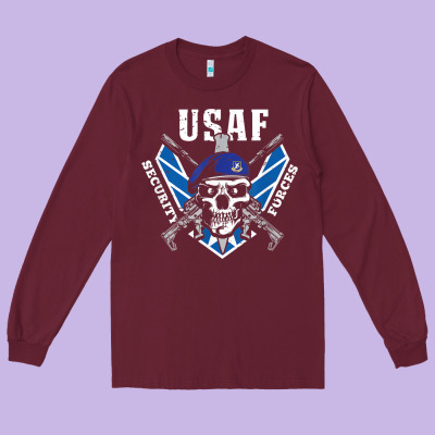 Us Air Force Security Forces Long Sleeve Tee Designed By Artchic