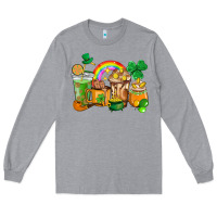 Heather Grey St. Patricks coffee cups Long Sleeve Tee - HowdyJamesFarm