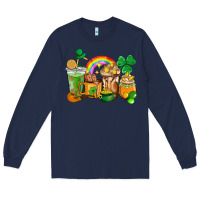 Navy St. Patricks coffee cups Long Sleeve Tee - HowdyJamesFarm
