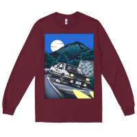 Burgundy initial d poster hipster Long Sleeve Tee - ArtChic