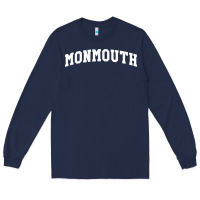 Navy Monmouth Arch Retro University Style Long Sleeve Tee - ArtChic