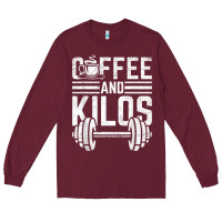 Burgundy Coffee And Kilos Weightlifting Gift Long Sleeve Tee - ArtChic