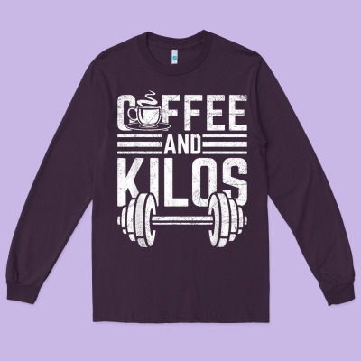 Coffee And Kilos Weightlifting Gift Long Sleeve Tee Designed By Artchic