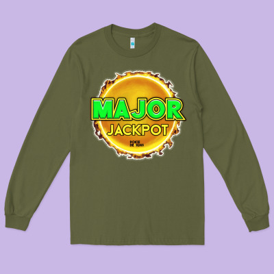 Major Jackpot Design - Pokie Designs Long Sleeve Tee Designed By Artchic