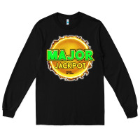 Black MAJOR JACKPOT Design - Pokie Designs Long Sleeve Tee - ArtChic