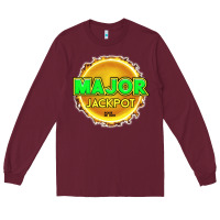 Burgundy MAJOR JACKPOT Design - Pokie Designs Long Sleeve Tee - ArtChic
