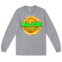 Heather Grey MAJOR JACKPOT Design - Pokie Designs Long Sleeve Tee - ArtChic