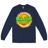 Navy MAJOR JACKPOT Design - Pokie Designs Long Sleeve Tee - ArtChic