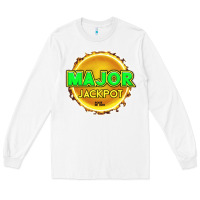 White MAJOR JACKPOT Design - Pokie Designs Long Sleeve Tee - ArtChic