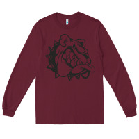 Burgundy english bulldog Long Sleeve Tee - ArtChic
