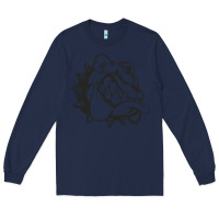 Navy english bulldog Long Sleeve Tee - ArtChic