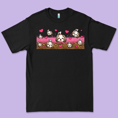 Shih Tzu Dogs Libbey Glass Premium Tee Designed By Jasminsmagicworld