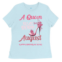 Baby Blue A Queen Was Born In August 1965 Happy Birthday To Me 55 Years Old Ladies Tee - Bettercallsaul