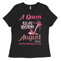 Black A Queen Was Born In August 1965 Happy Birthday To Me 55 Years Old Ladies Tee - Bettercallsaul