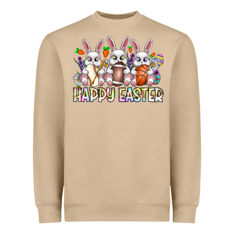 Happy Easter Spot Rabbit Heavyweight Sweatshirt by CowhideDigitalArt | Teevron