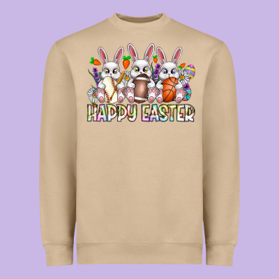 Happy Easter Spot Rabbit Heavyweight Sweatshirt Designed By Cowhidedigitalart