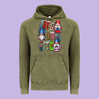 Ho Ho Ho Gnomes Vintage Hoodie Designed By Cowgirlartshop