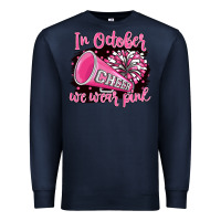 Navy in october we wear pink cheer Premium Sweatshirt - BarkalooDesign