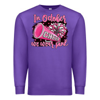 Purple in october we wear pink cheer Premium Sweatshirt - BarkalooDesign