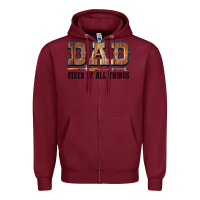 Burgundy Dad Fixer Of All Things Zipper Hoodie - LillyAllenDesigns