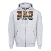Heather Grey Dad Fixer Of All Things Zipper Hoodie - LillyAllenDesigns