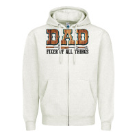 Oatmeal Heather Dad Fixer Of All Things Zipper Hoodie - LillyAllenDesigns