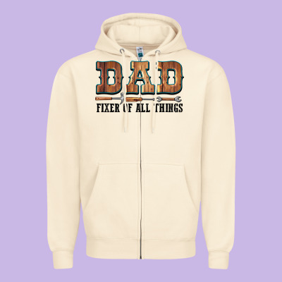Dad Fixer Of All Things Zipper Hoodie Designed By Lillyallendesigns