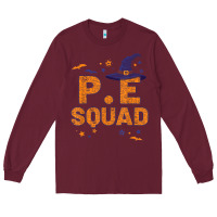 Burgundy pe squad witch halloween pe teacher matching Long Sleeve Tee - trangStudio