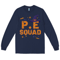 Navy pe squad witch halloween pe teacher matching Long Sleeve Tee - trangStudio