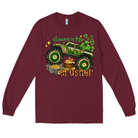 Burgundy shamrock crusher st. patrick's day Long Sleeve Tee - HowdyJamesFarm