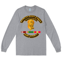 Heather Grey Womens Army Corps Vietnam Era Veteran Mother Day Gift Long Sleeve Tee - trangStudio