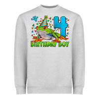 Birthday Boy Frog Age 4 Heavyweight Sweatshirt | Teevron