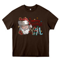Chocolate Brown merry christmas yall Heavy Core Tee - SublimationCraftShop