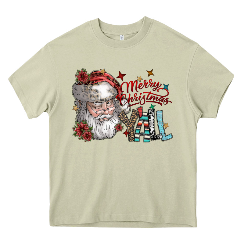 Merry Christmas Yall Heavy Core Tee by SublimationCraftShop | Teevron