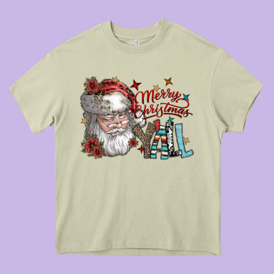 Merry Christmas Yall Heavy Core Tee Designed By Sublimationcraftshop