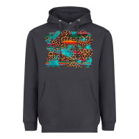 Smoke western serape leopard bull skull turquoise  background Heavyweight Hoodie - Artiststas