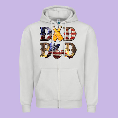 American Dad Bod Zipper Hoodie Designed By Lillyallendesigns