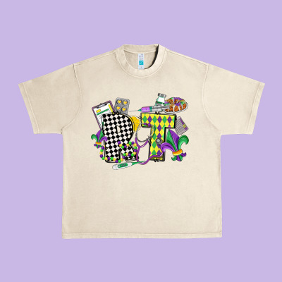 Respiratory Therapist Mardi Gras Urban Heavy Tee Designed By Cowgirlartshop