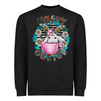 Black Happy Easter Heavyweight Sweatshirt - CowhideDigitalArt