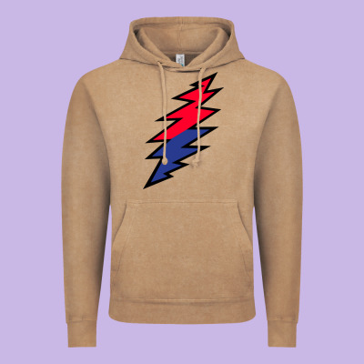 Lazy Lightning Bolt Vintage Hoodie Designed By Inspiradesign