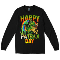 Black Happy St. Patrex Day Long Sleeve Tee - CowGirlArtShop